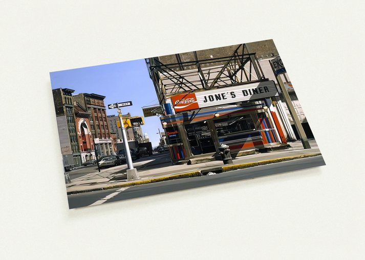 JONES DINER 1979 By Richard Estes Pack of 10 Post Cards | Richard Estes Post Cards | A6 (10.5 x 14.8 cm) - 4.1 x 5.8 inches