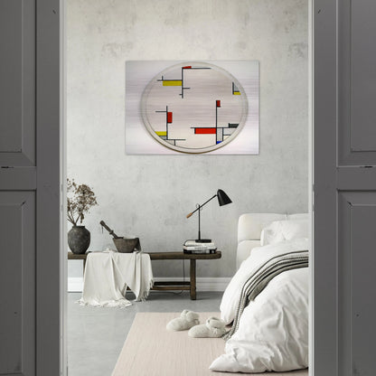 Relational Painting, Tondo #1 - 1944 - Fritz Glarner Brushed Aluminum Print - 70x100 cm / 28x40 inches | Fritz Glarner Aluminum Print | Fritz Glarner Prints