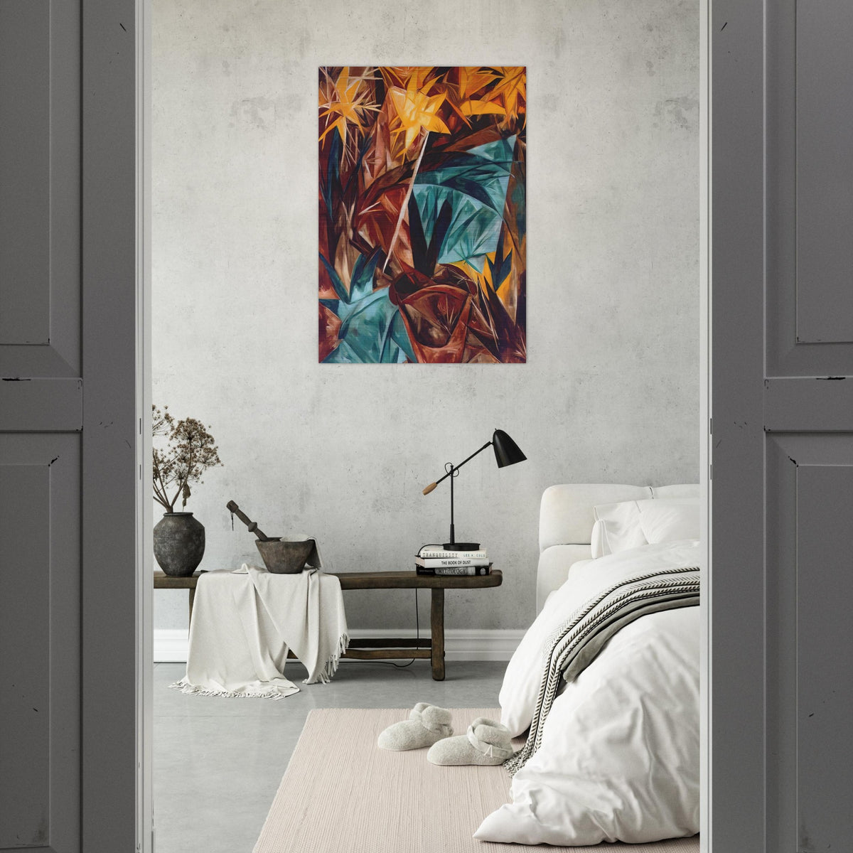 Rayonist lilies - 1913 - Natalia Goncharova Brushed Aluminum Print - 70x100 cm / 28x40 inches | Natalia Goncharova Aluminum Print | Natalia Goncharova Prints
