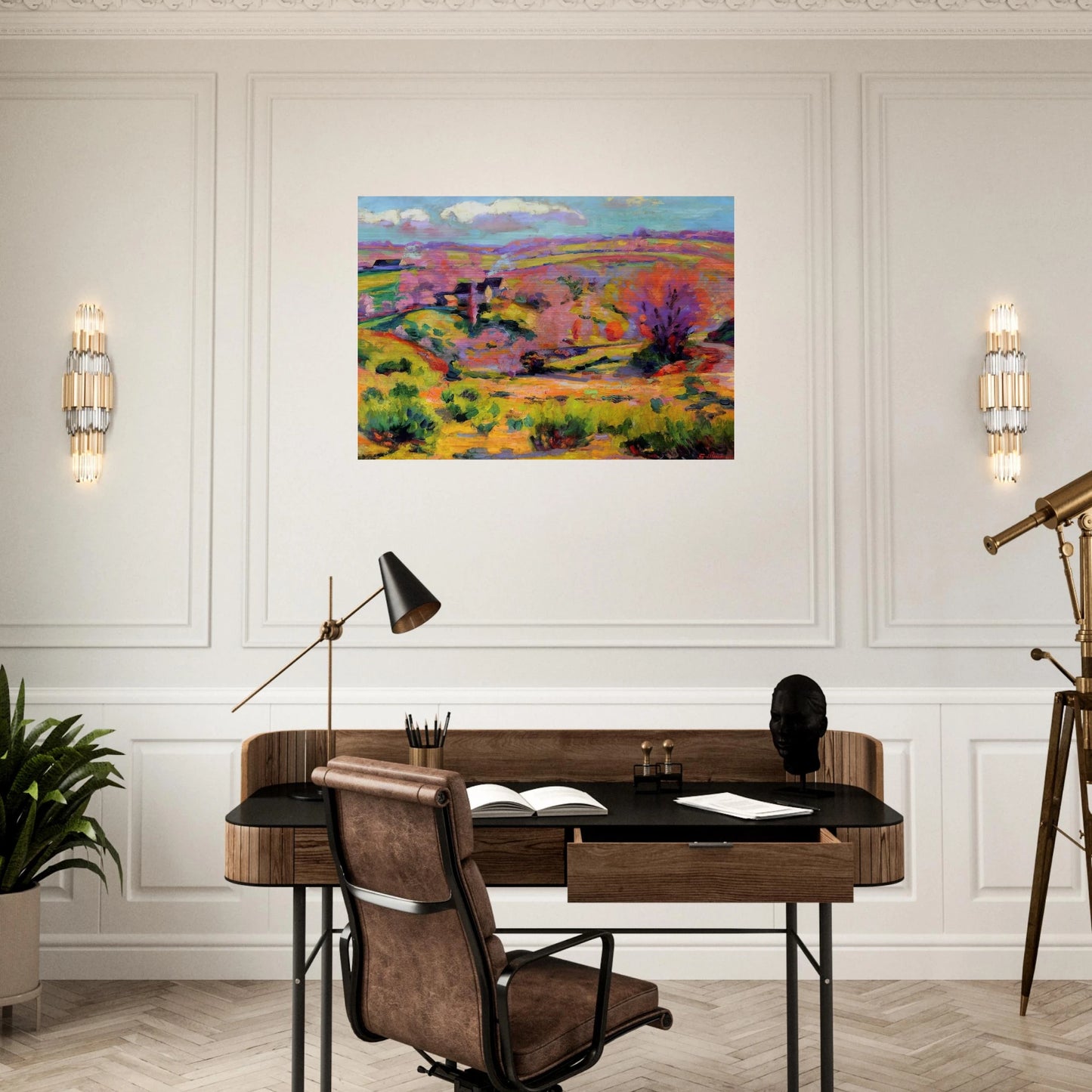 Landscape of Creuse at spring - Fauvism - Armand Guillaumin Brushed Aluminum Print - 70x100 cm / 28x40 inches | Armand Guillaumin Aluminum Print | Armand Guillaumin Prints