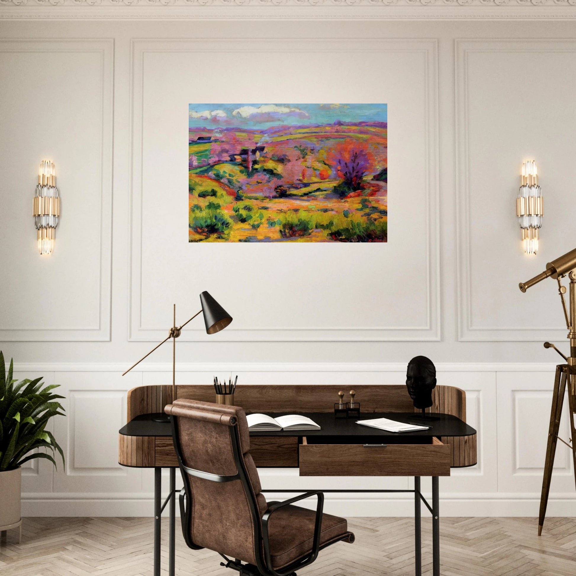 Landscape of Creuse at spring - Fauvism - Armand Guillaumin Brushed Aluminum Print - 70x100 cm / 28x40 inches | Armand Guillaumin Aluminum Print | Armand Guillaumin Prints