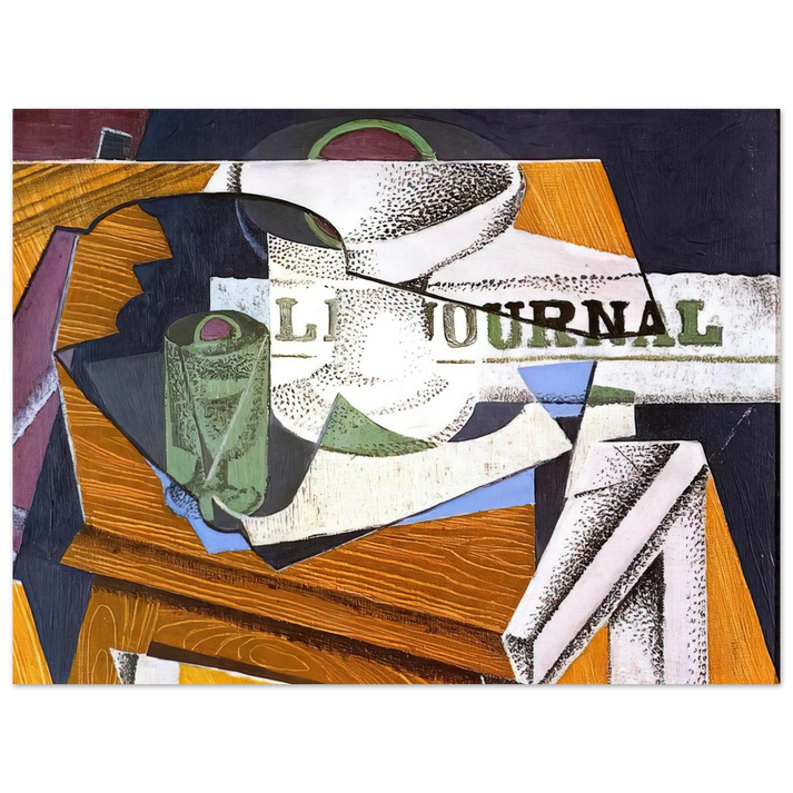 Juan Gris - FRUIT BOWL BOOK AND NEWSPAPER  75x100 cm / 30x40inches Fine Art Poster
