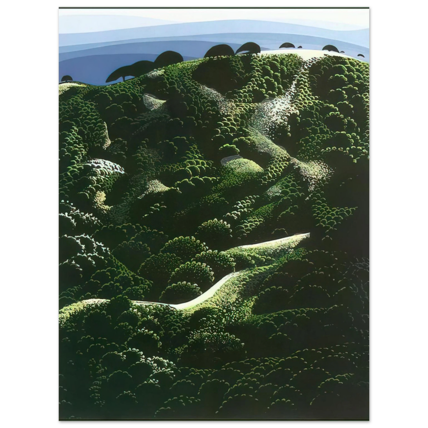 Eyvind Earle - Santa Barbara Mountains  75x100 cm / 30x40inches Fine Art Poster