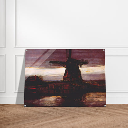 Stammer Mill with Streaked Sky - Piet Mondrian Acrylic Print - 70x100 cm / 28x40″ inches