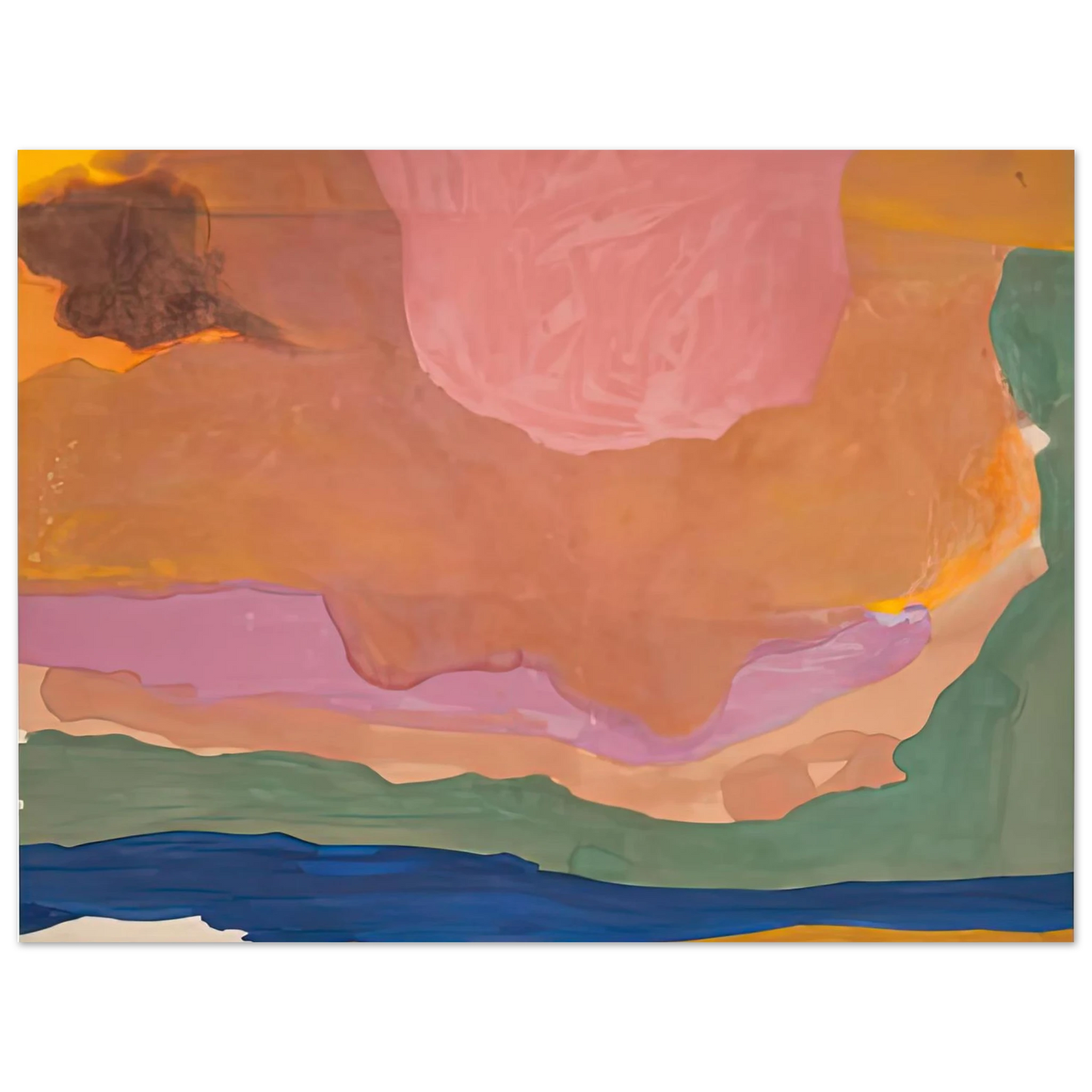 Helen Frankenthaler - Flood, 1967- Wall Art - 30x40 cm / 12x16 inches - Premium Wooden Framed Poster With Fine Art Paper-canvas - Black frame