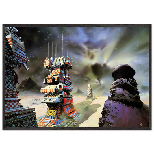Chris Foss N15 - Chris Foss 70x100 cm / 28x40 inches Framed Art Print – Black Wooden Frame
