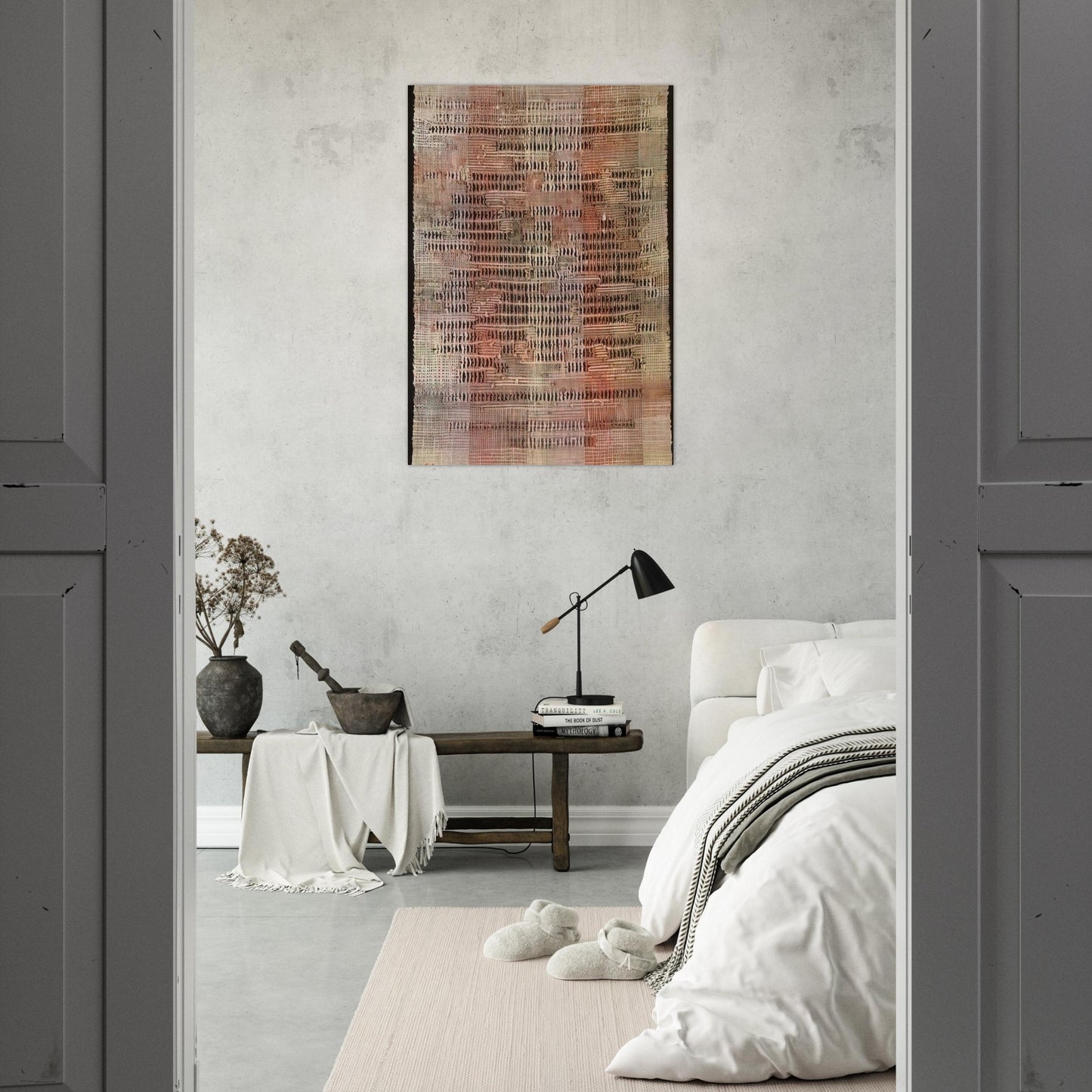 DEVELOPMENT IN ROSE II 1952 - Anni Albers Brushed Aluminum Print - 70x100 cm / 28x40 inches | Anni Albers Aluminum Print | Anni Albers Prints