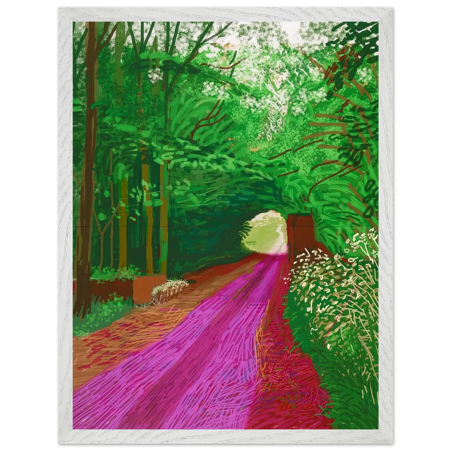 David Hockney - David Hockney Wall art - 70x100 cm / 28x40 inches - Premium Wooden Framed Poster With Fine Art Paper - White frame