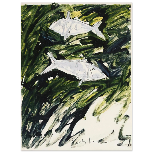Mario Schifano - Pesci - 1982  75x100 cm / 30x40inches Fine Art Poster