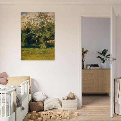 Blossoming Trees - Childe Hassam Brushed Aluminum Print - 70x100 cm / 28x40 inches | Childe Hassam Aluminum Print | Childe Hassam Prints