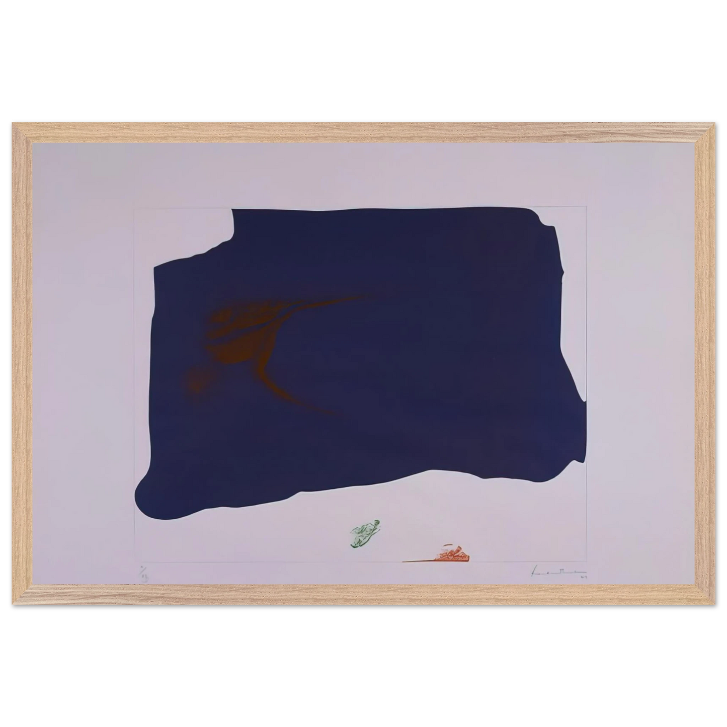 Helen Frankenthaler - Variation II on Mauve Corner - 1969 Wall art - 40x50 cm / 16x20 inches - Premium Wooden Framed Poster With Fine Art Paper-canvas - Wood frame