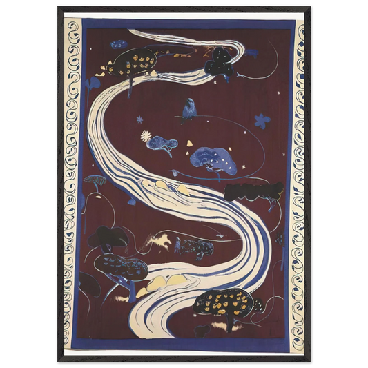 The River - figurative - Brett Whiteley 70x100 cm / 28x40 inches Framed Art Print – Black Wooden Frame