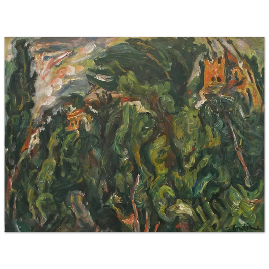 Chaim Soutine - THE RED CASTLE OF CERET 1919  75x100 cm / 30x40inches Fine Art Poster