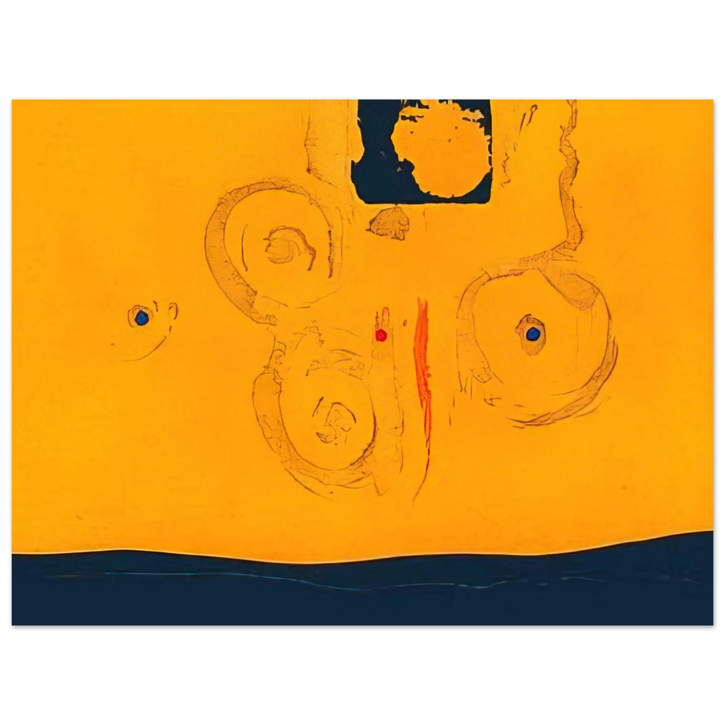 Helen Frankenthaler - Plaza Real - 1988 Wall art - 30x45 cm / 12x18 inches - Premium Wooden Framed Poster With Fine Art Paper-canvas - White frame
