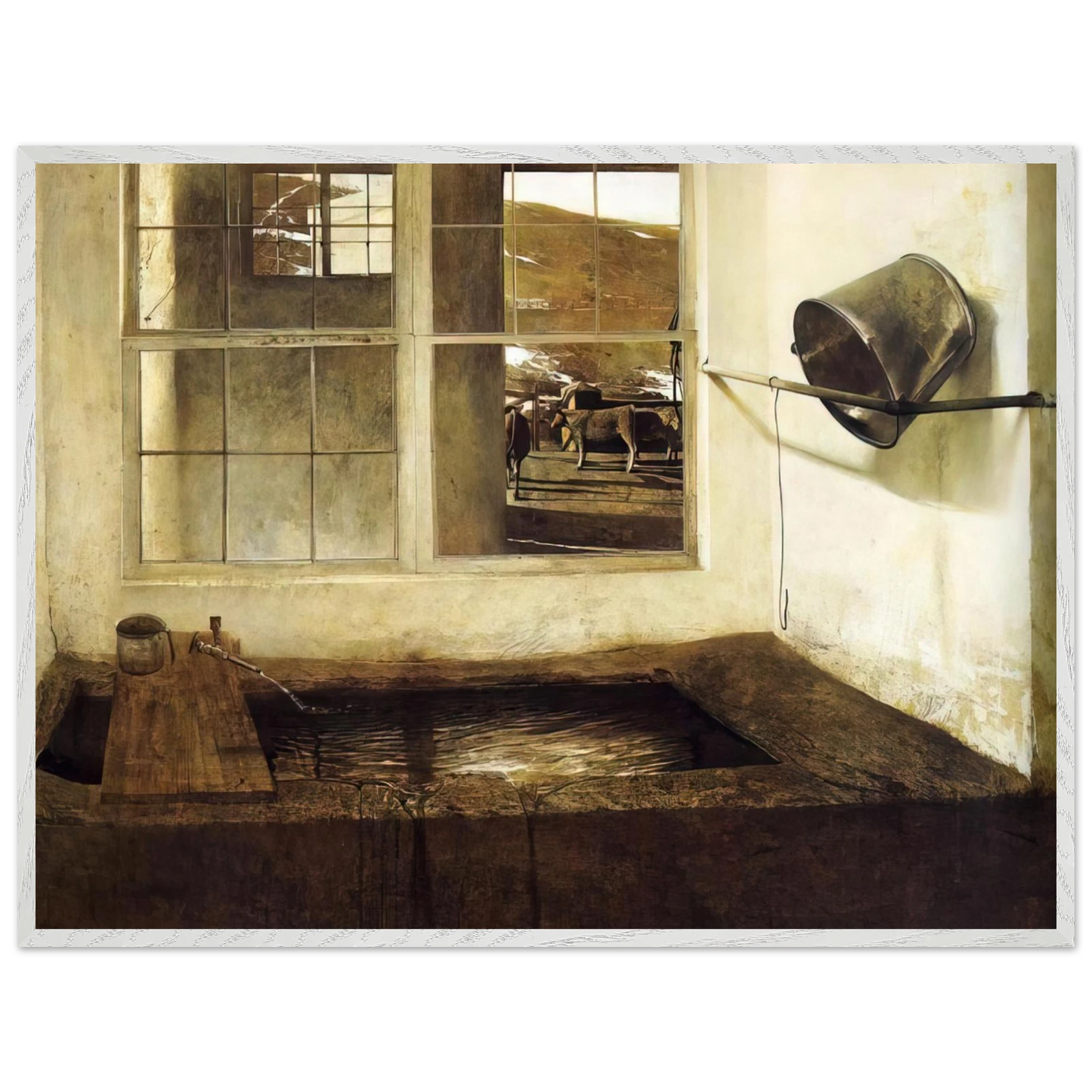 Andrew Wyeth - SPRING FED Wall Art - 60x80 cm / 24x32 inches - Premium Wooden Framed Poster With Fine Art Paper-canvas - Wood frame