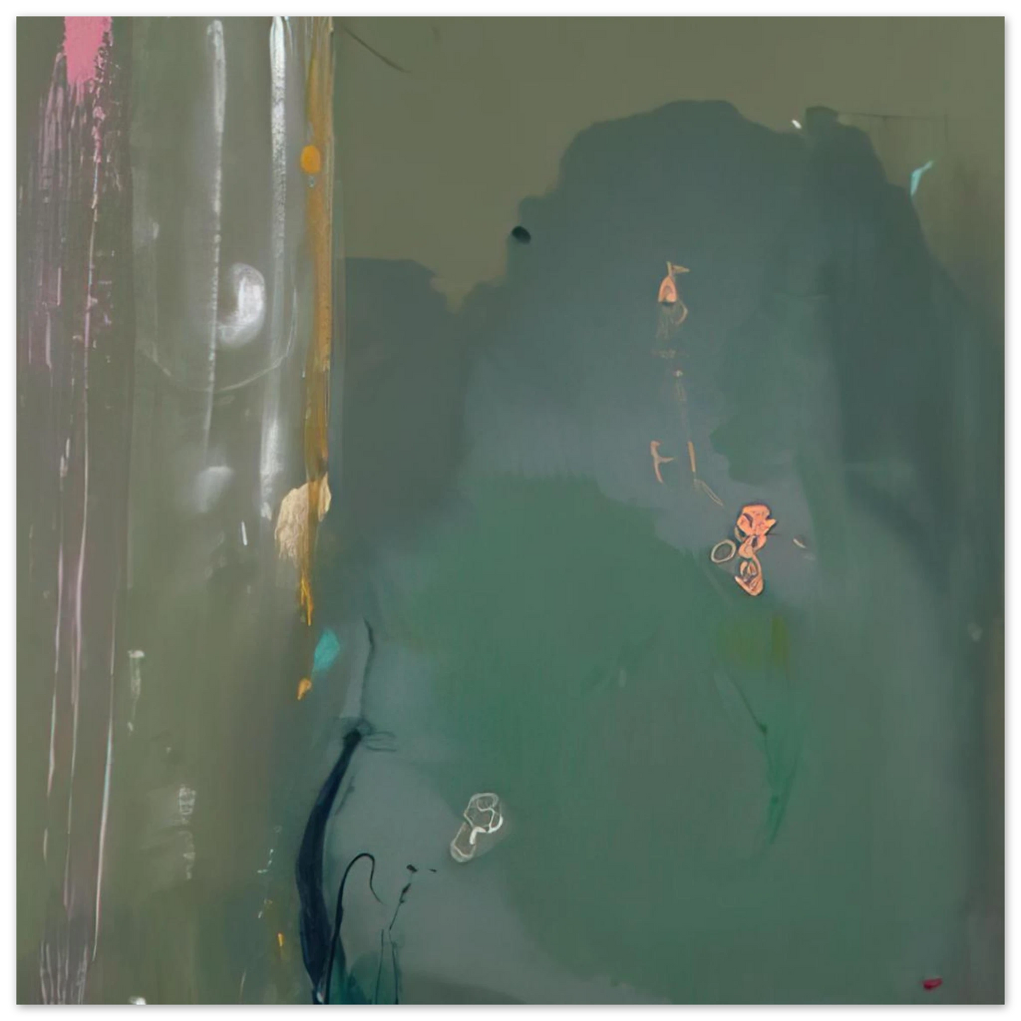 Helen Frankenthaler - CÃƒÆ’Ã‚Â´te d Argent - 1980 Wall art - A2 (42 x 59.4  cm) - Premium Wooden Framed Poster With Fine Art Paper-canvas - White frame