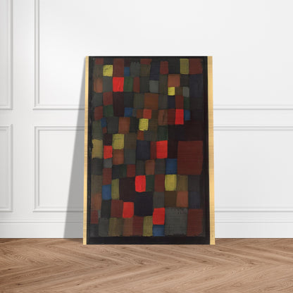 ABSTRACT COLOUR HARMONY IN SQUARES WITH VERMILLION ACCENTS 1924 - Paul Klee Brushed Aluminum Print - 70x100 cm / 28x40 inches | Paul Klee Aluminum Print | Paul Klee Prints