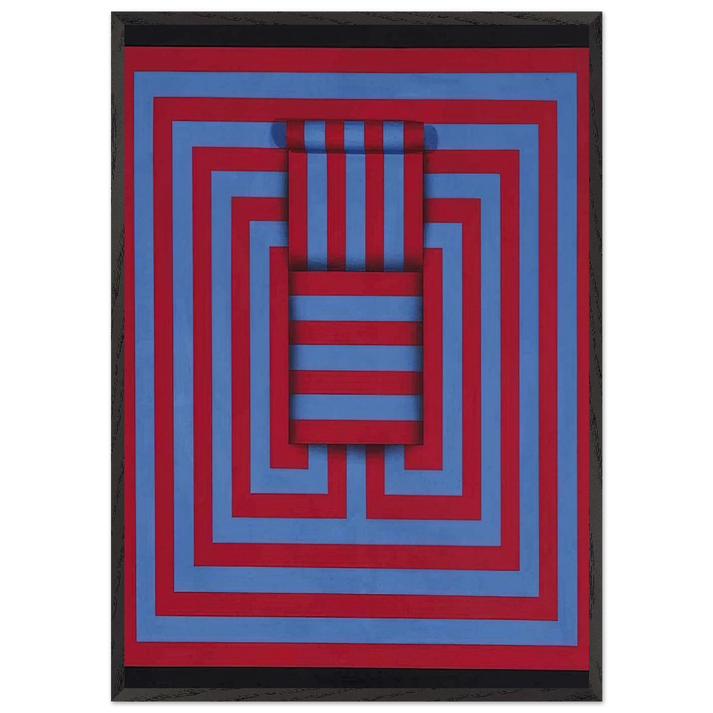 Witoto - 1970 - Omar Rayo 70x100 cm / 28x40 inches Framed Art Print – Black Wooden Frame