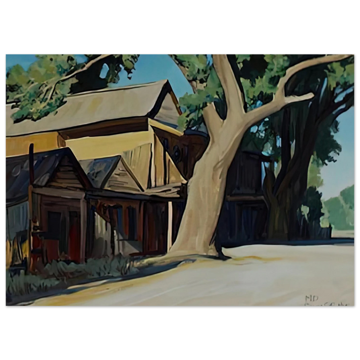Maynard Dixon - OLD CHINATOWN CARSON CITY NEVADA 1937 Wall art - 40x50 cm / 16x20 inches - Premium Wooden Framed Poster With Fine Art Paper-canvas - Black frame