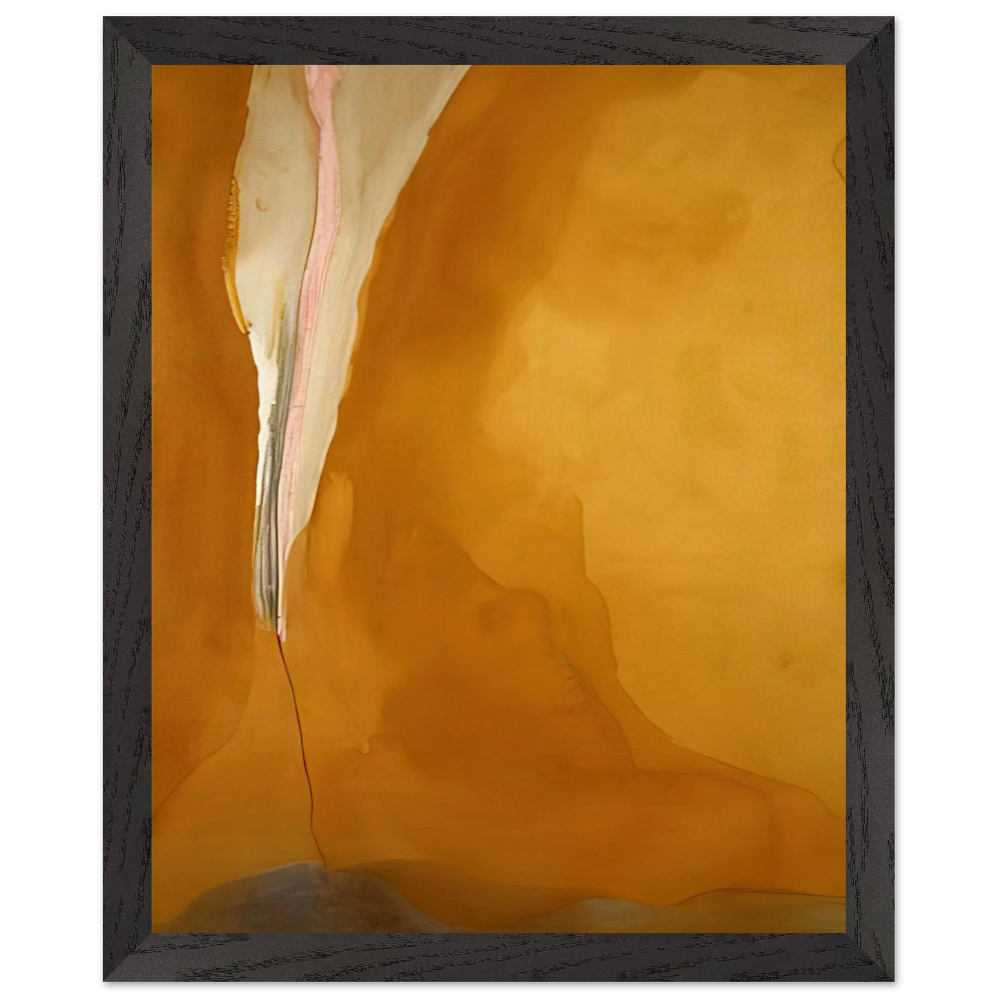 Helen Frankenthaler - Coral Wedge - 1972 Wall art - 28x43  cm / XL (11x17 inches) - Premium Wooden Framed Poster With Fine Art Paper-canvas - White frame