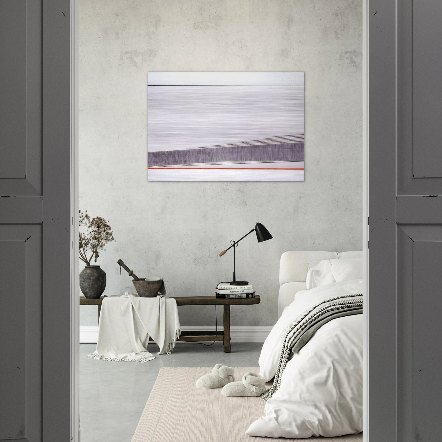 La linea rossa - 1966 - Bice Lazzari Brushed Aluminum Print - 70x100 cm / 28x40 inches | Bice Lazzari Aluminum Print | Bice Lazzari Prints