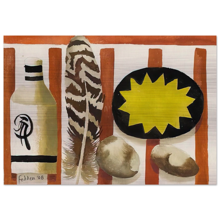 Feather and two stones - 2008 - Mary Fedden Brushed Aluminum Print - 70x100 cm / 28x40 inches | Mary Fedden Aluminum Print | Mary Fedden Prints