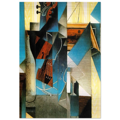 VIOLIN AND PRINT 1913 - Juan Gris Brushed Aluminum Print - 70x100 cm / 28x40 inches | Juan Gris Aluminum Print | Juan Gris Prints