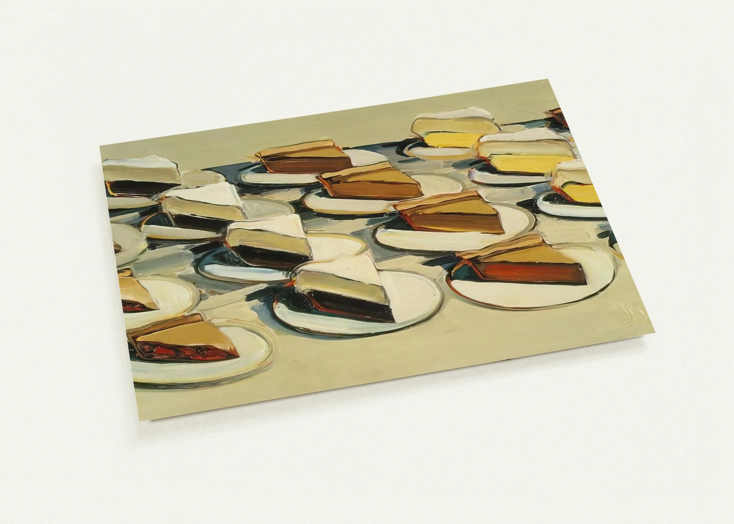 Pies, Pies, Pies - 1961 By Wayne Thiebaud Pack of 10 Post Cards | Wayne Thiebaud Post Cards | A6 (10.5 x 14.8 cm) - 4.1 x 5.8 inches