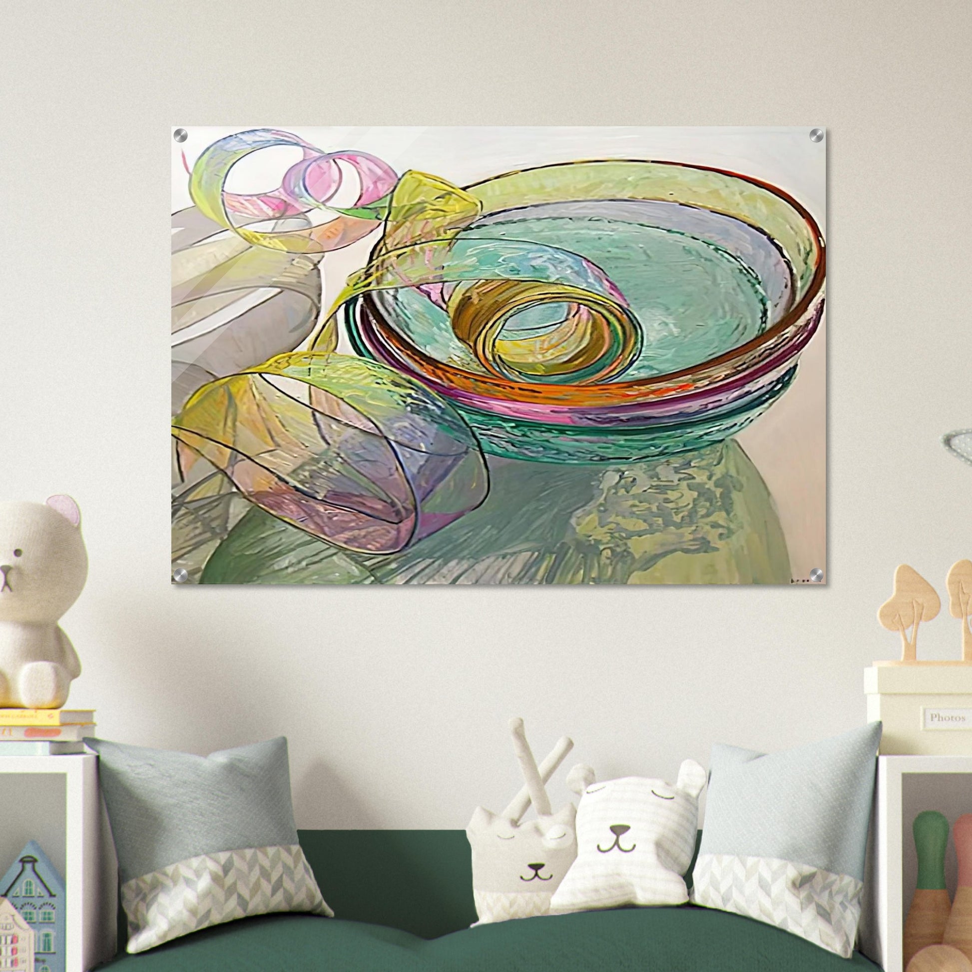 ORANGE PINK GREEN 2003 - Janet Fish Acrylic Print - 70x100 cm / 28x40″ inches