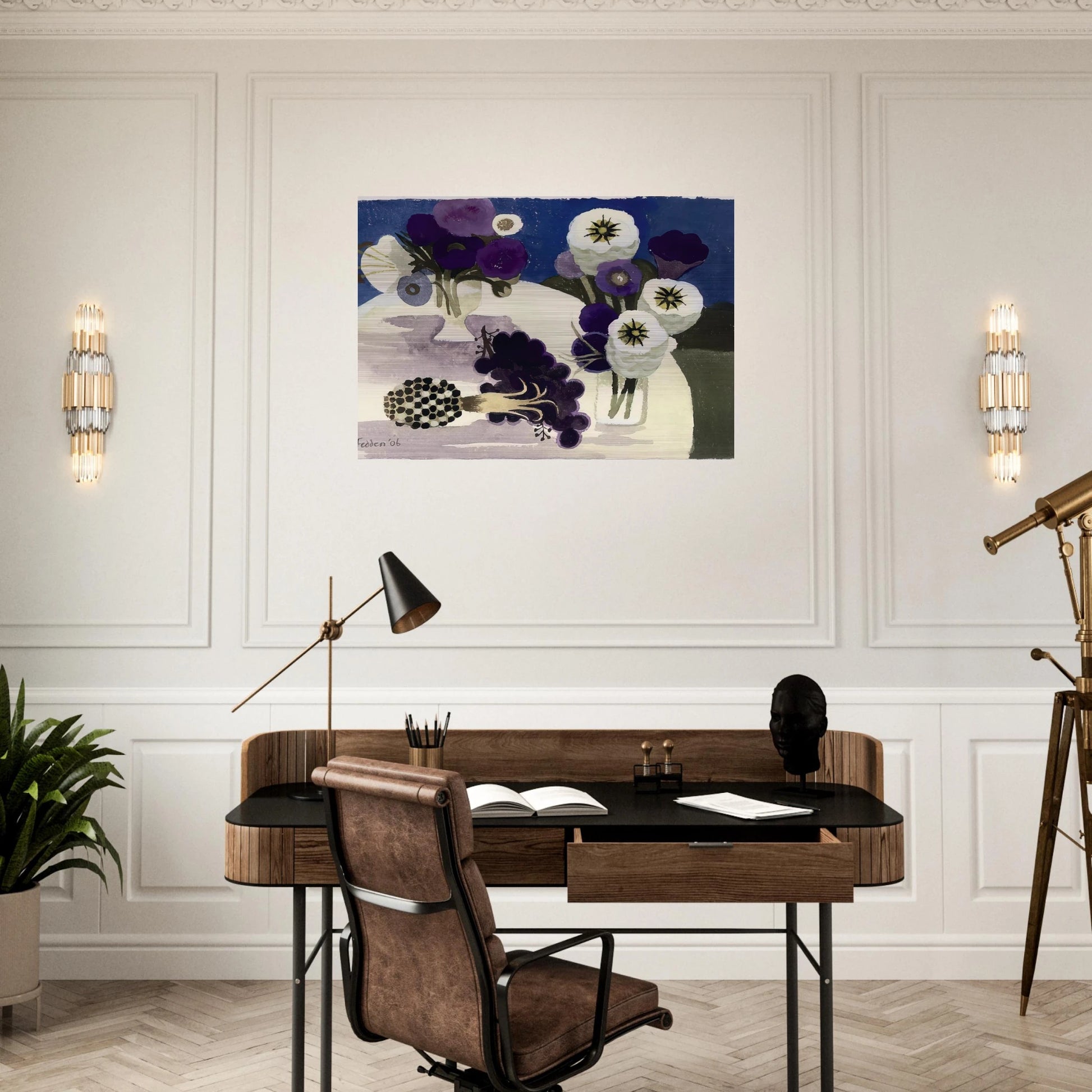 Blue - 2006 - Mary Fedden Brushed Aluminum Print - 70x100 cm / 28x40 inches | Mary Fedden Aluminum Print | Mary Fedden Prints
