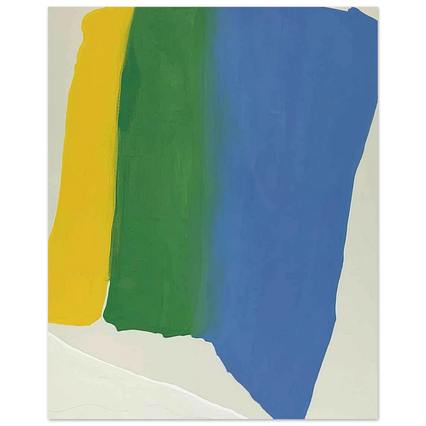 Helen Frankenthaler - Summer Insignia - 1969 Wall art - 28x43  cm / XL (11x17 inches) - Premium Wooden Framed Poster With Fine Art Paper-canvas - Black frame