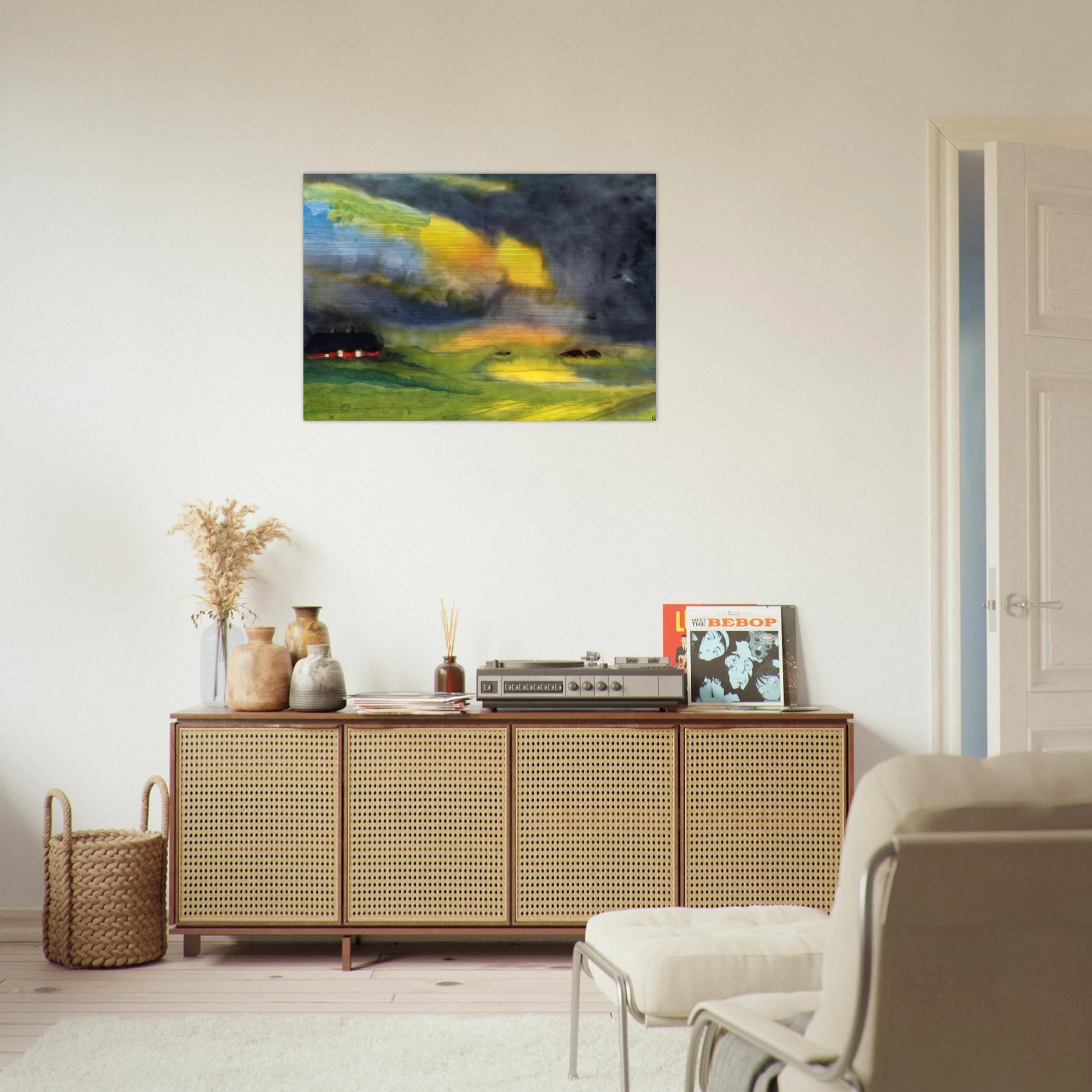 Colored sky above the Marais - Emil Nolde Brushed Aluminum Print - 70x100 cm / 28x40 inches | Emil Nolde Aluminum Print | Emil Nolde Prints