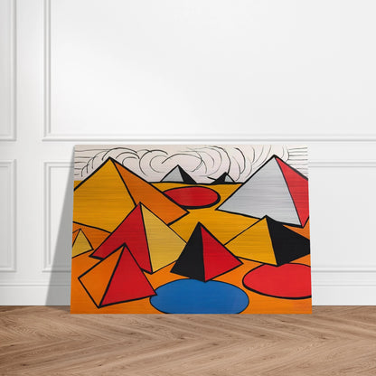 PRYAMIDS AND CLOUDS 1970 - Alexander Calder Brushed Aluminum Print - 70x100 cm / 28x40 inches | Alexander Calder Aluminum Print | Alexander Calder Prints