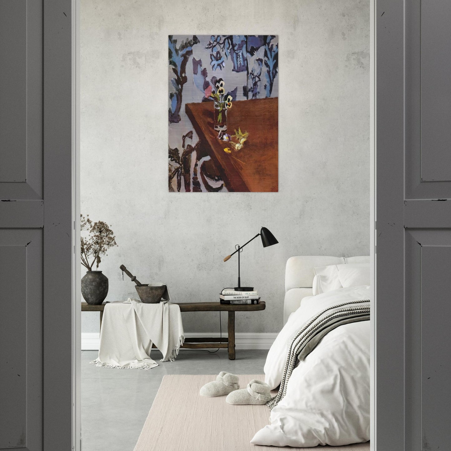 PANSIES ON A TABLE 1919 - Henri Matisse Brushed Aluminum Print - 70x100 cm / 28x40 inches | Henri Matisse Aluminum Print | Henri Matisse Prints