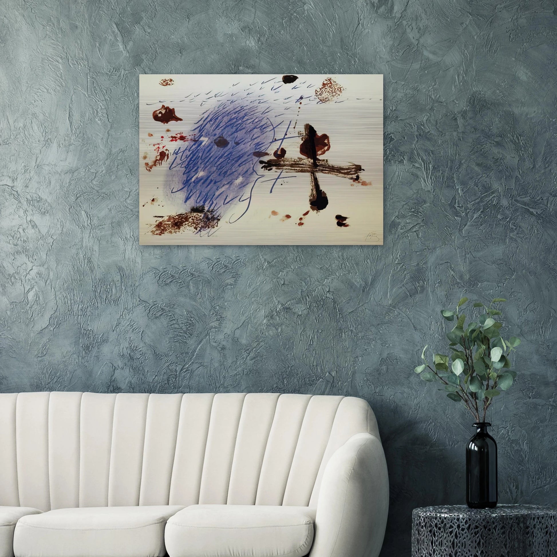 BAN DE LOO COLOGNE 1972 - Antoni Tapies Brushed Aluminum Print - 70x100 cm / 28x40 inches | Antoni Tapies Aluminum Print | Antoni Tapies Prints