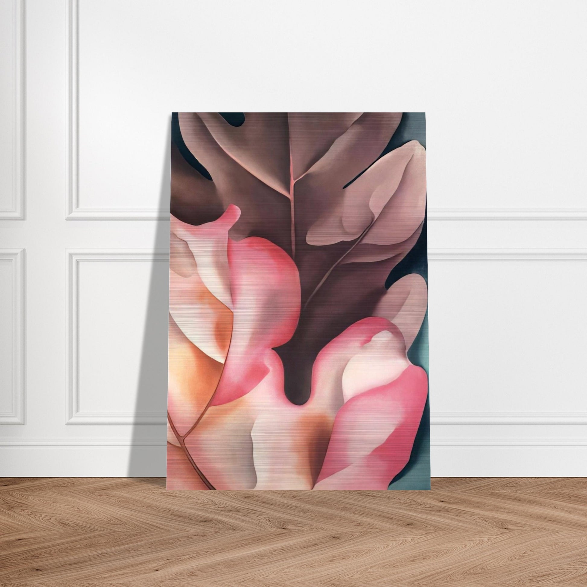 Oak Leaves Pink and Grey - Georgia O'Keeffe Brushed Aluminum Print - 70x100 cm / 28x40 inches | Georgia O'Keeffe Aluminum Print | Georgia O'Keeffe Prints