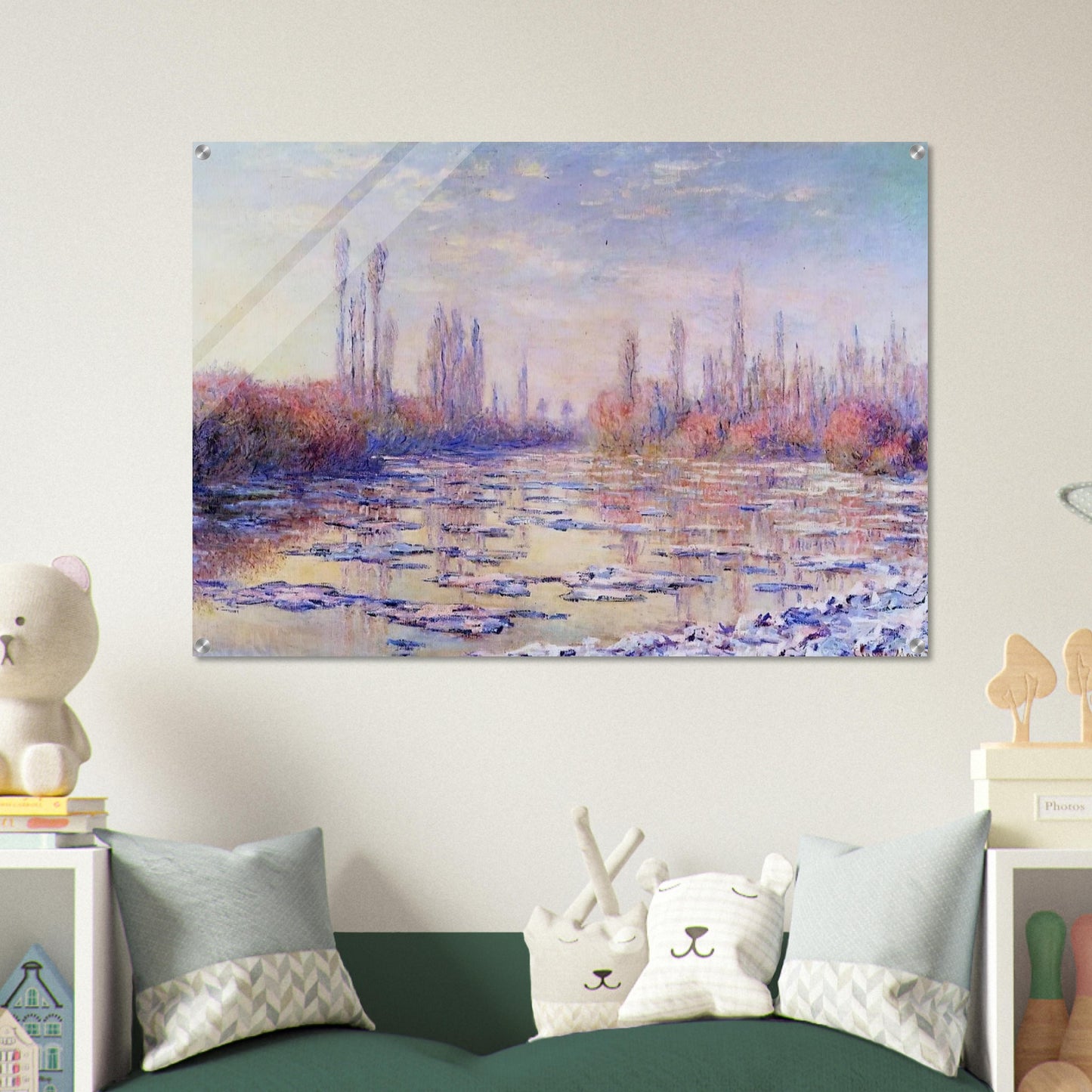 Floating Ice on the Seine - claude monet Acrylic Print - 70x100 cm / 28x40″ inches