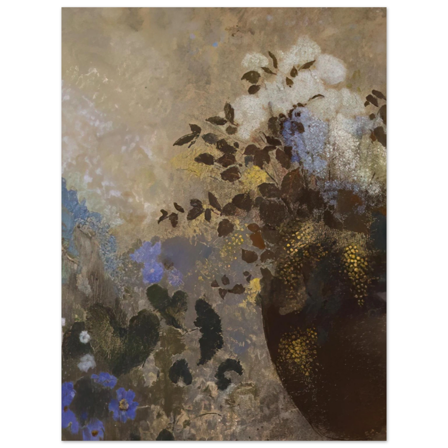 Odilon Redon - FLOWERS IN A BLACK VASE  75x100 cm / 30x40inches Fine Art Poster