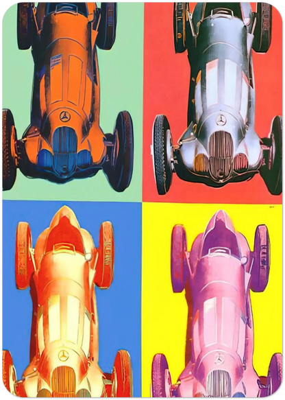 Benz Racing Car By Andy Warhol Pack of 10 Post Cards | Andy Warhol Post Cards | A6 (10.5 x 14.8 cm) - 4.1 x 5.8 inches