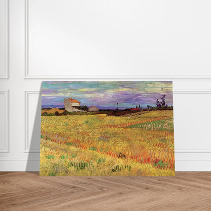 Wheat Field - Vincent van Gogh Brushed Aluminum Print - 70x100 cm / 28x40 inches | Vincent van Gogh Aluminum Print | Vincent van Gogh Prints