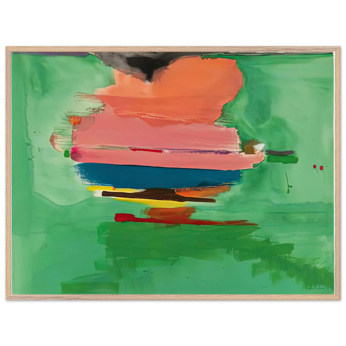 Helen Frankenthaler - Untitled, 1973- Wall Art - 60x80 cm / 24x32 inches - Premium Wooden Framed Poster With Fine Art Paper-canvas - White frame