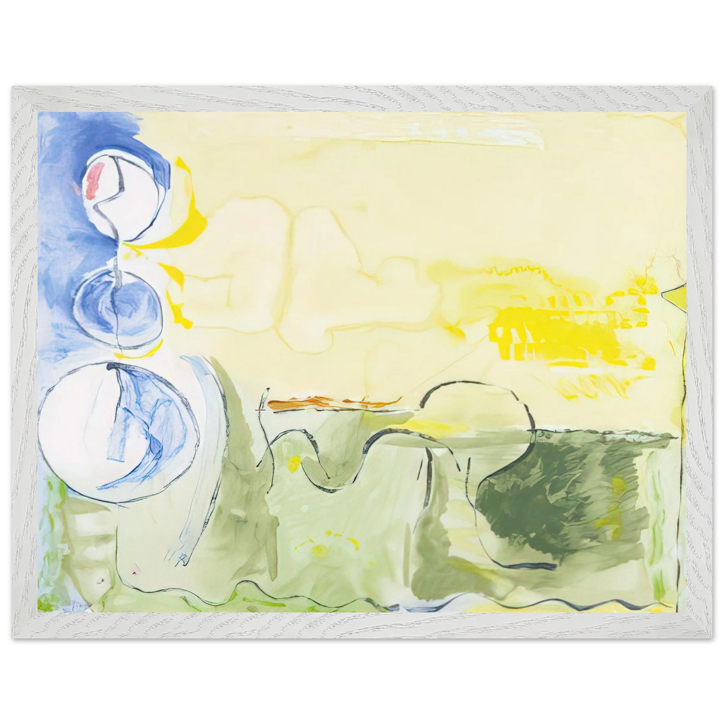 Helen Frankenthaler - Flotilla - 2006 Wall art - 28x43  cm / XL (11x17 inches) - Premium Wooden Framed Poster With Fine Art Paper-canvas - White frame