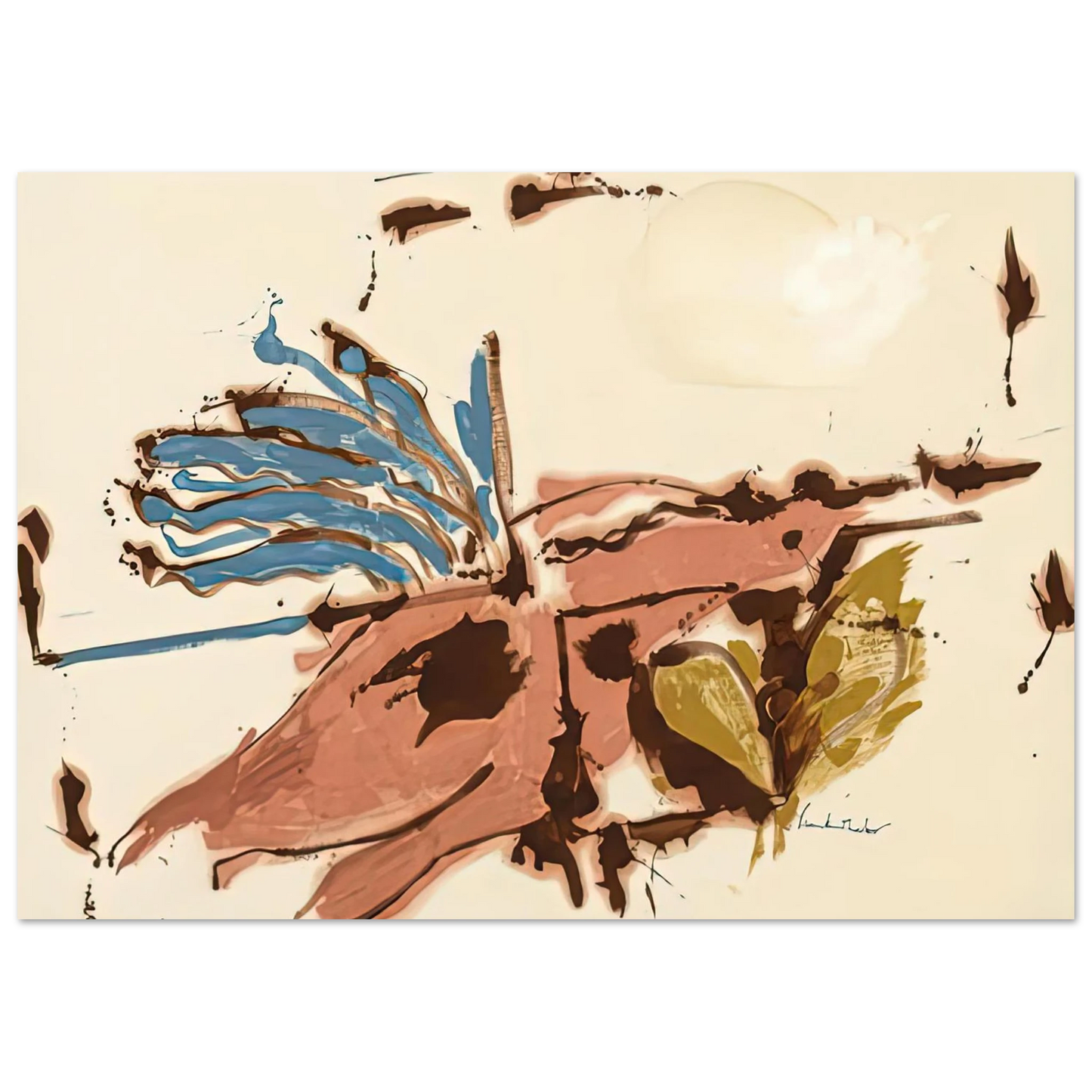Helen Frankenthaler - Pink Bird Figure I, 1961- Wall Art - 28x40 inches / 70x70 cm - Canvas (Imperial)-canvas - -