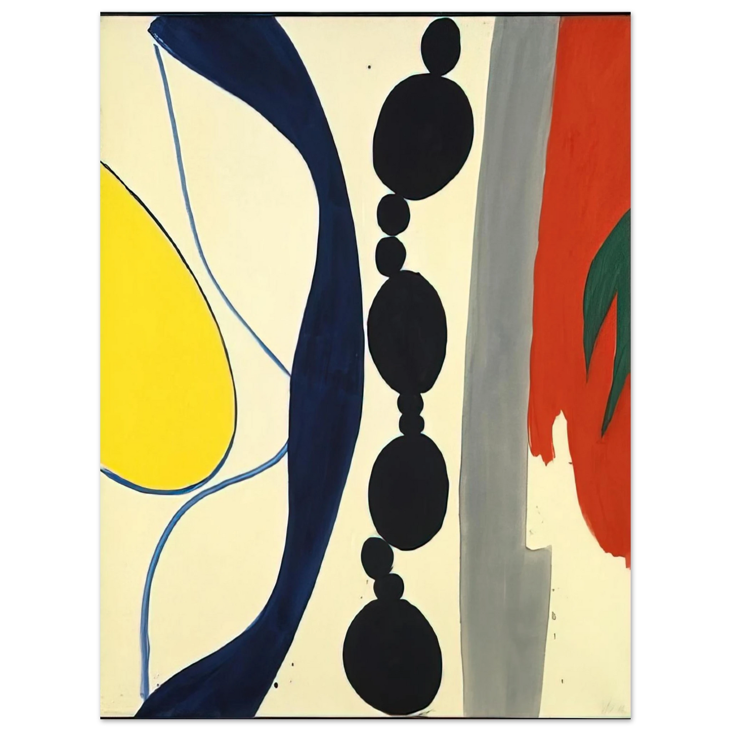 Ernst Wilhelm Nay - Schwarze Kette GrÃ¼n zu Rot - 1966  75x100 cm / 30x40inches Fine Art Poster