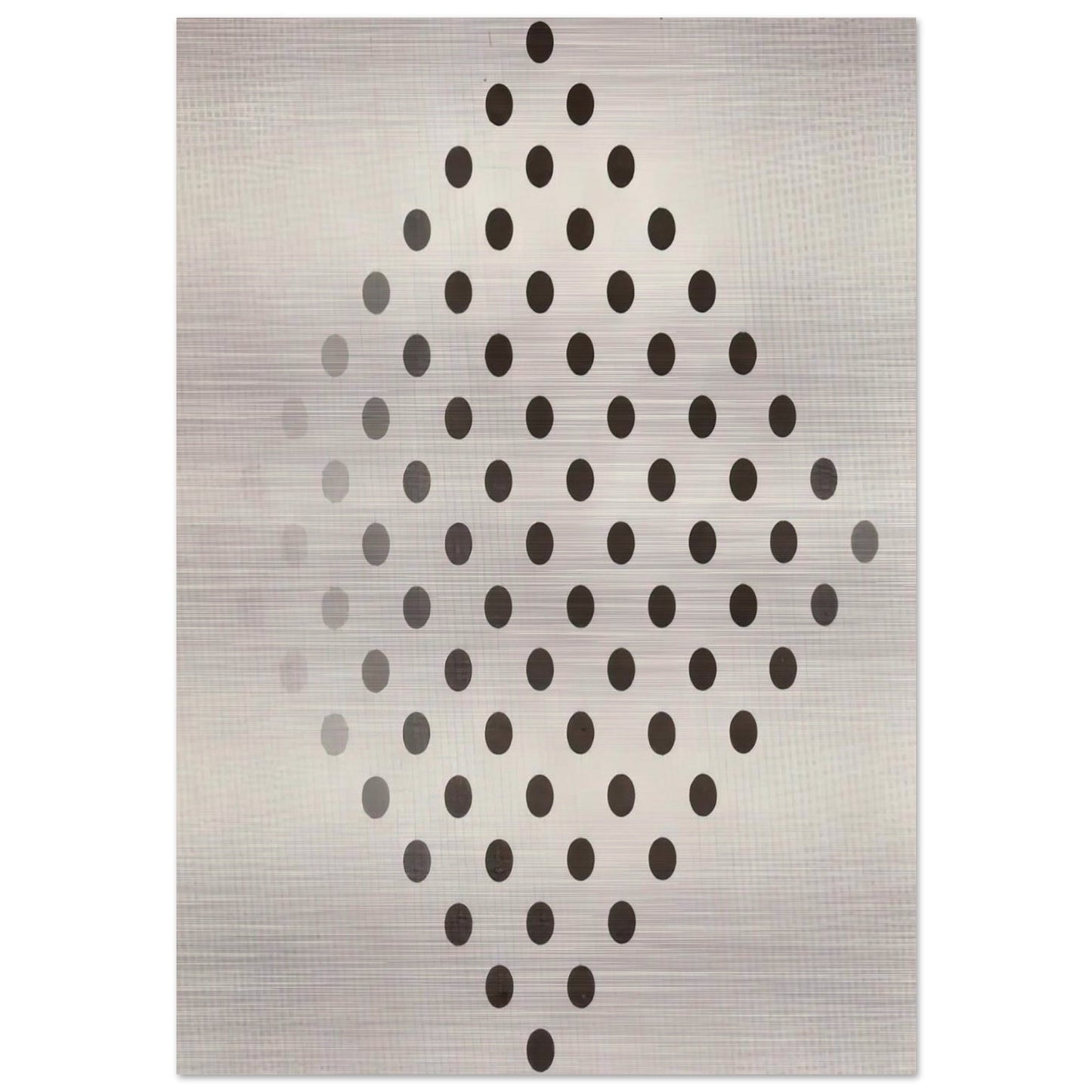 BLACK TO WHITE DISKS 1952 - Bridget Riley Brushed Aluminum Print - 70x100 cm / 28x40 inches | Bridget Riley Aluminum Print | Bridget Riley Prints