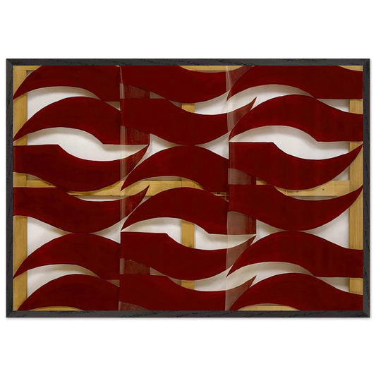 Rosso scuro - 1974 - Carla Accardi 70x100 cm / 28x40 inches Framed Art Print – Black Wooden Frame