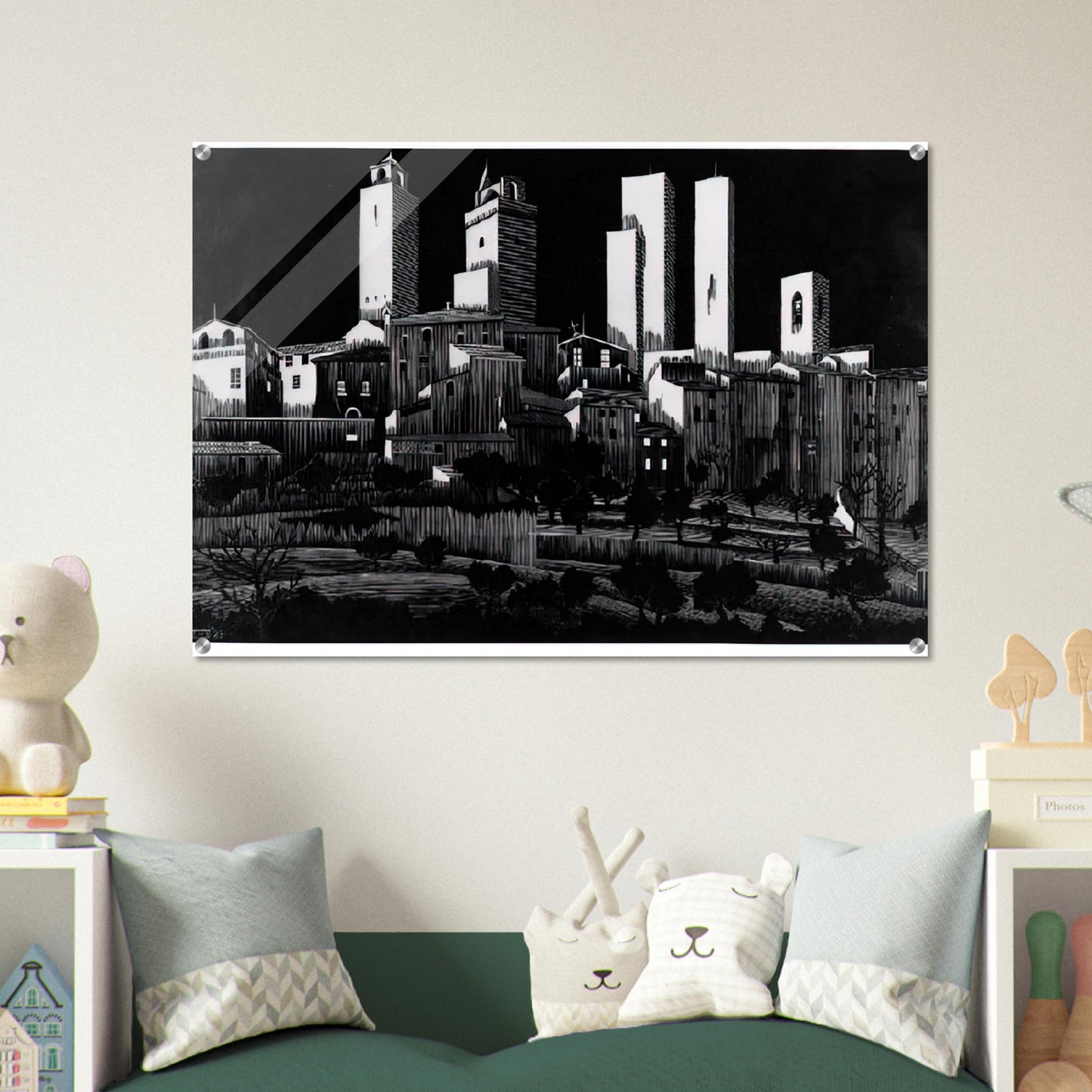 SAN GIMIGNANO - MC Escher Acrylic Print - 70x100 cm / 28x40″ inches | Maurits Cornelis Escher Prints