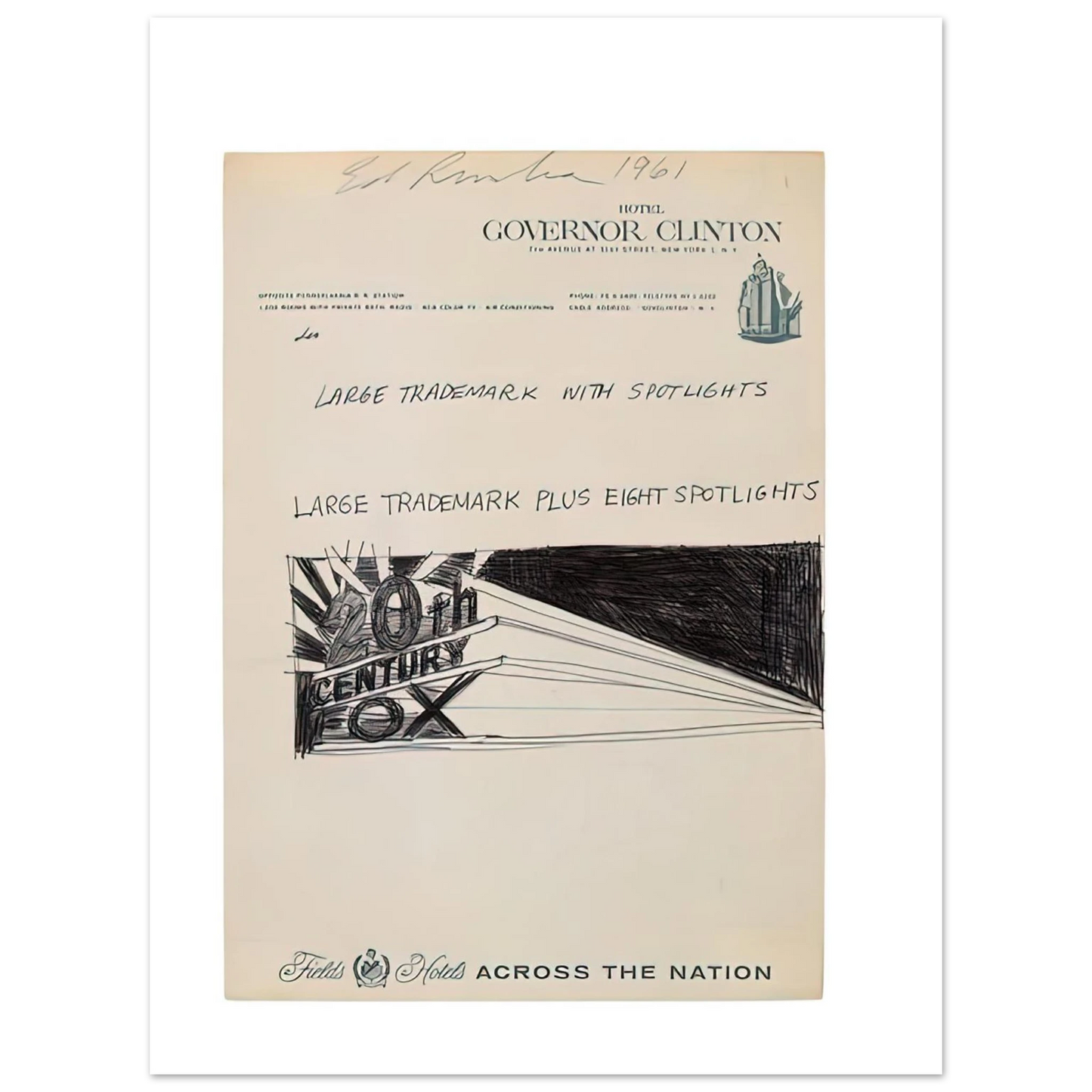 Edward Ruscha - TRADEMARCK SKETCH 1961  75x100 cm / 30x40inches Fine Art Poster