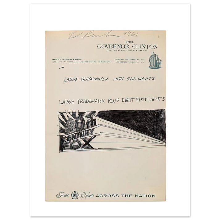 Edward Ruscha - TRADEMARCK SKETCH 1961  75x100 cm / 30x40inches Fine Art Poster