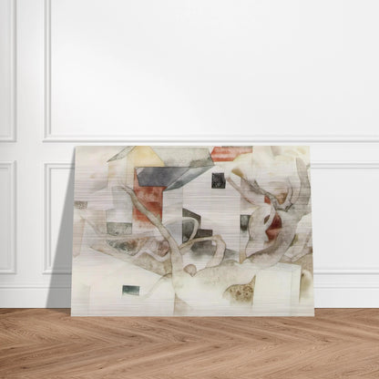 Trees and Barns Bermuda - 1917 - Charles Demuth Brushed Aluminum Print - 70x100 cm / 28x40 inches | Charles Demuth Aluminum Print | Charles Demuth Prints